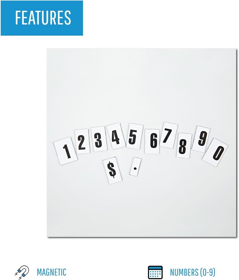 MasterVision Interchangeable Magnetic Board Accessories - Black Numbers, 0.75" Height, 110 Pack - Image 3